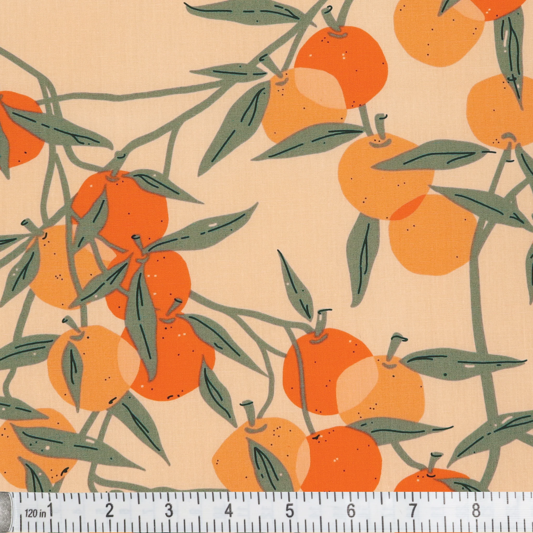 Tangerine Fabric Collection - Fruit Laden Branches - Image 2
