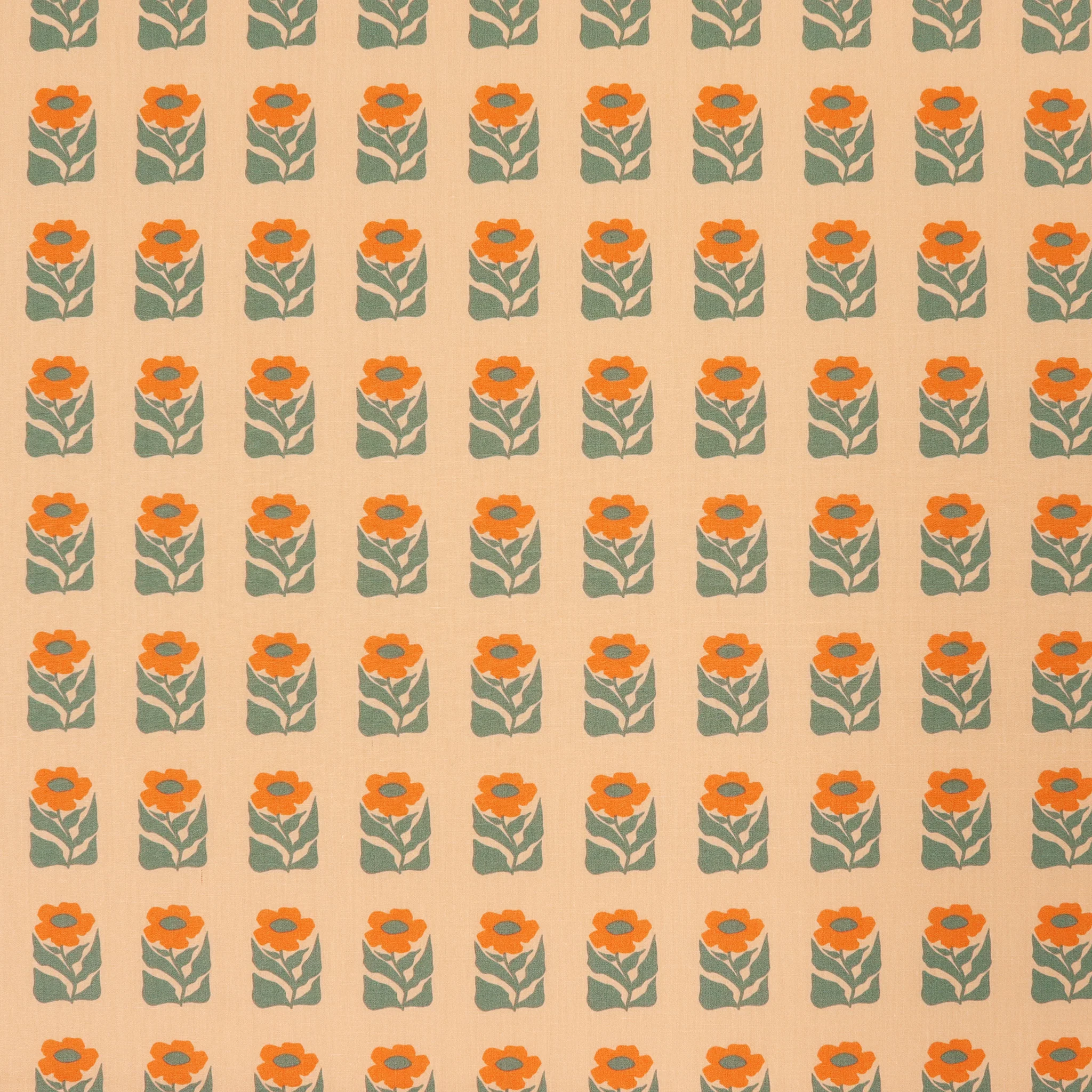 Tangerine Fabric Collection - Petalled Stamp