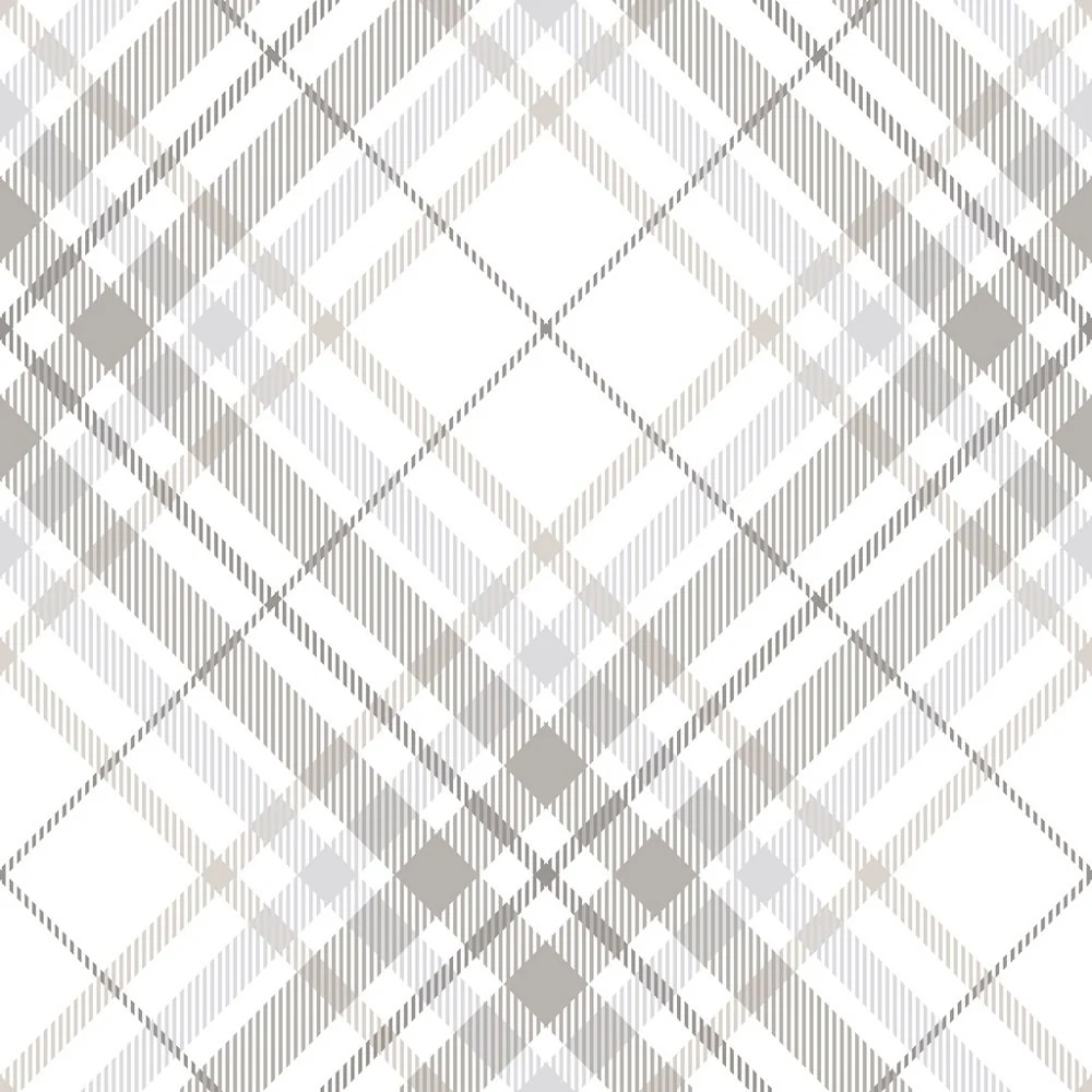 Tartan Plaid Fabric - Grey