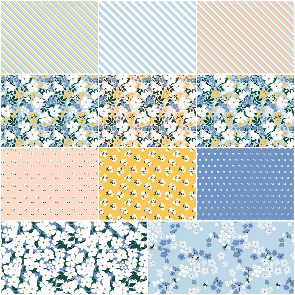 The Bees Knees Fabric Collection - 1/2 Yard Bundle