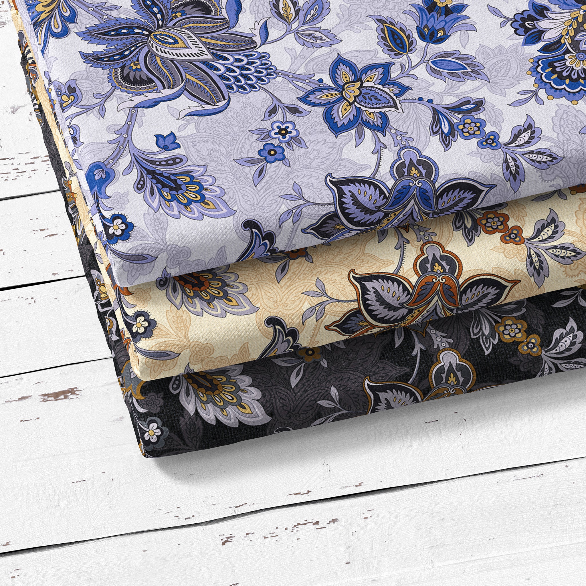 The Drawing Room 108" Wide Quilt Backing - Footstool Navy - Image 3
