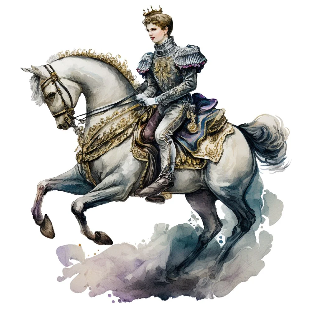 The Prince on Horseback #1 Fabric Panel