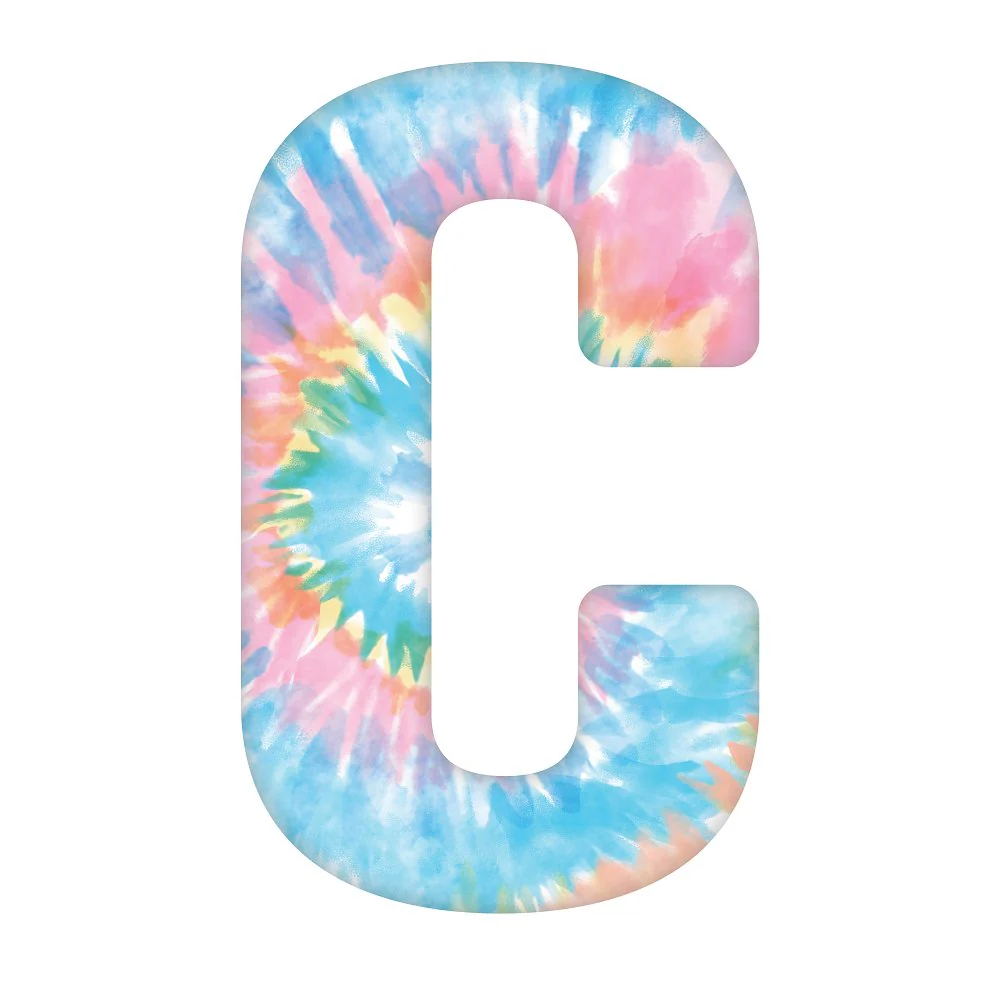 Tie-Dye Letter C Fabric Panel