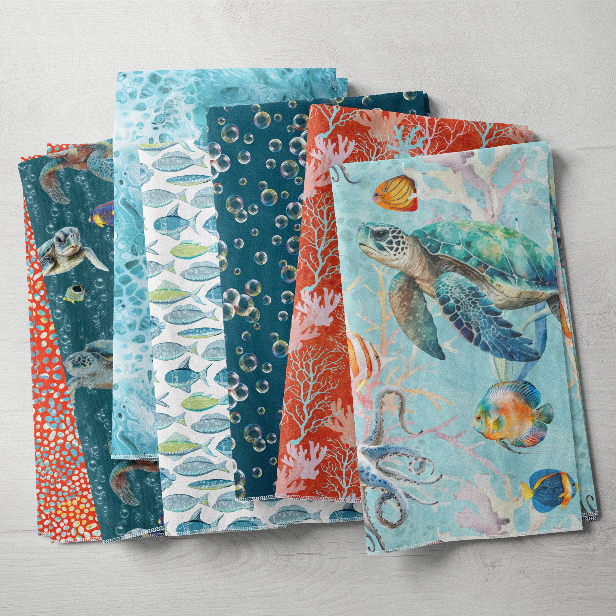 Under The Sea Fabric Collection - Ocean Turquoise - Image 4