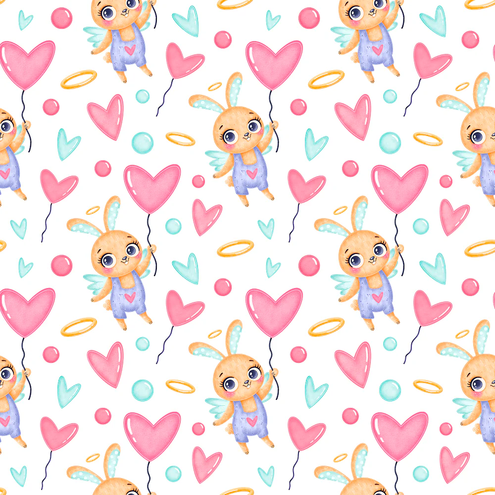 Valentine's Day Bunnies Fabric