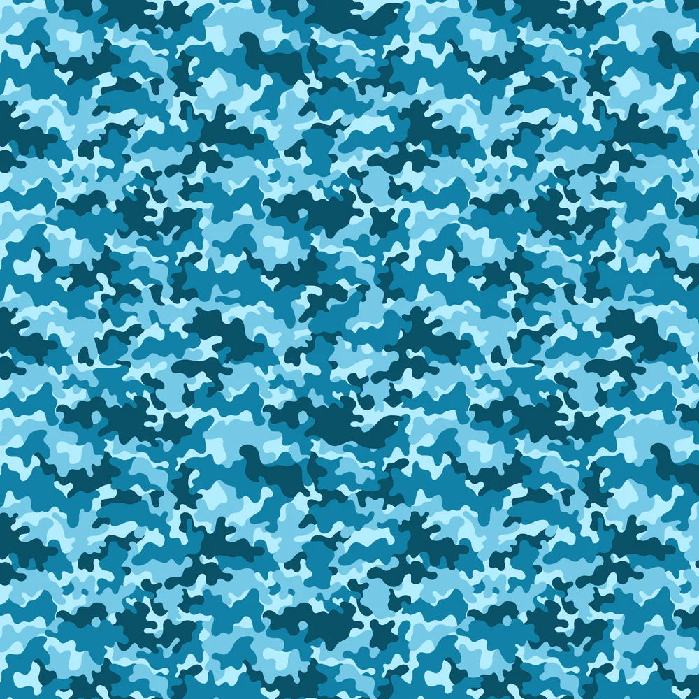 Vibrant Camouflage Fabric - Light Blue