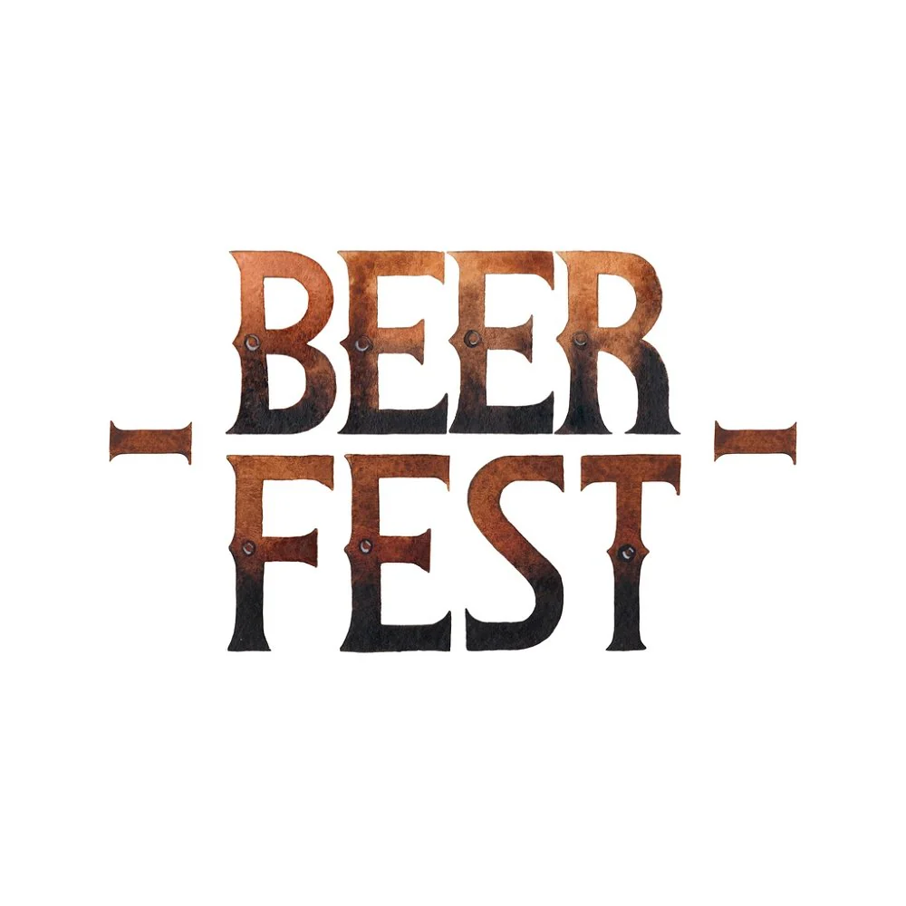 Vintage Beer Fest Font Fabric Panel