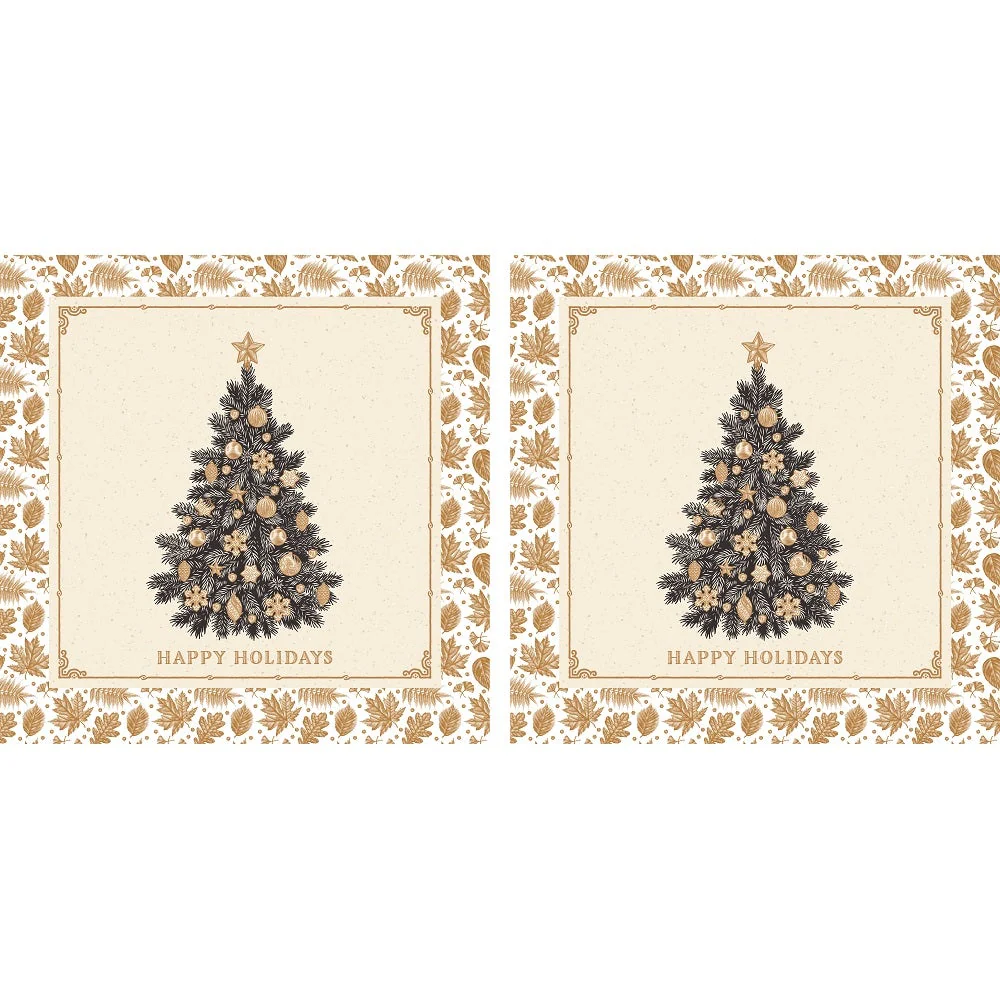Vintage Christmas Tree Pillow Panels - Image 2