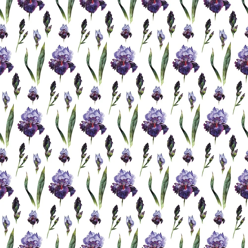 Watercolor Allover Iris Fabric