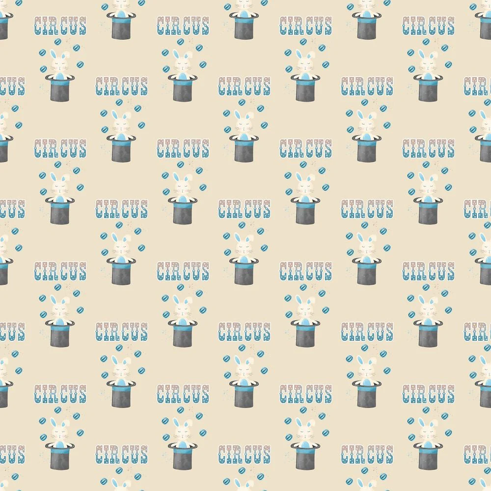 Watercolor Circus Font Fabric - Tan