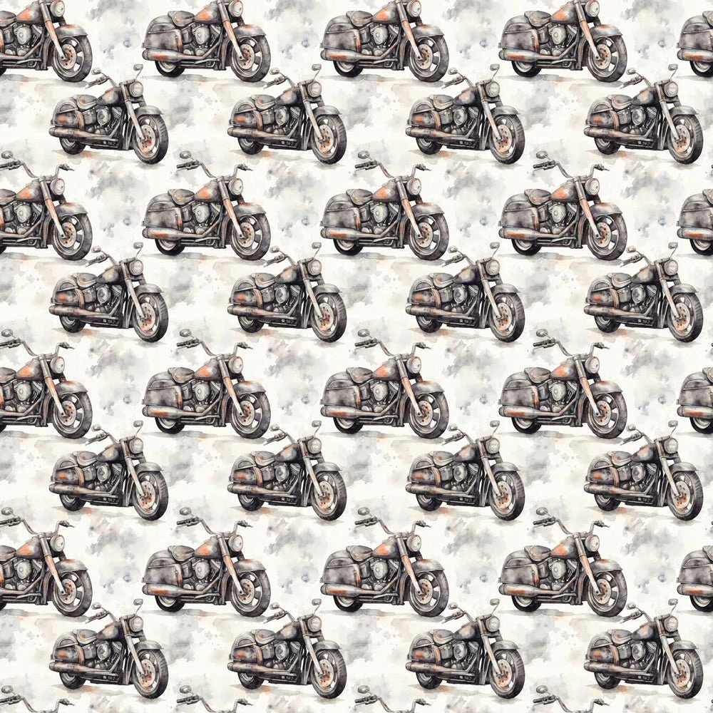 Watercolor Motorcycle Fabric