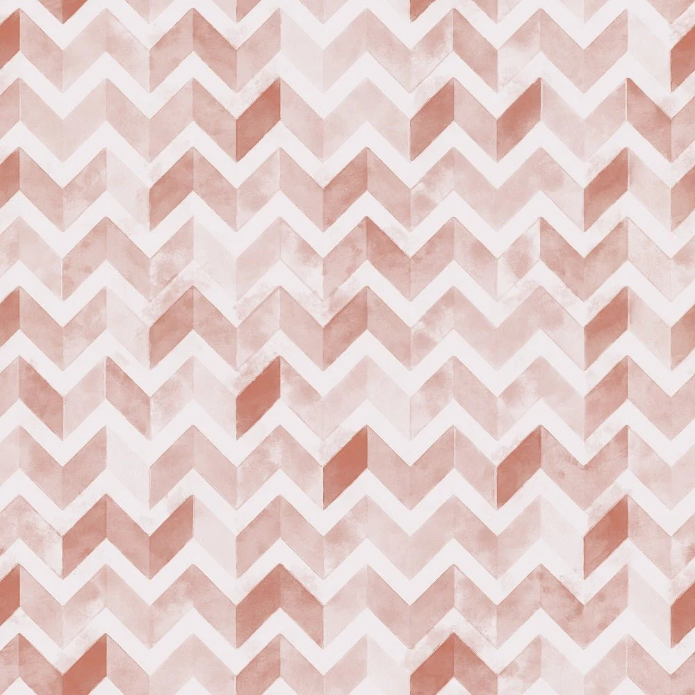 Watercolor Zigzag Fabric - Brick Red