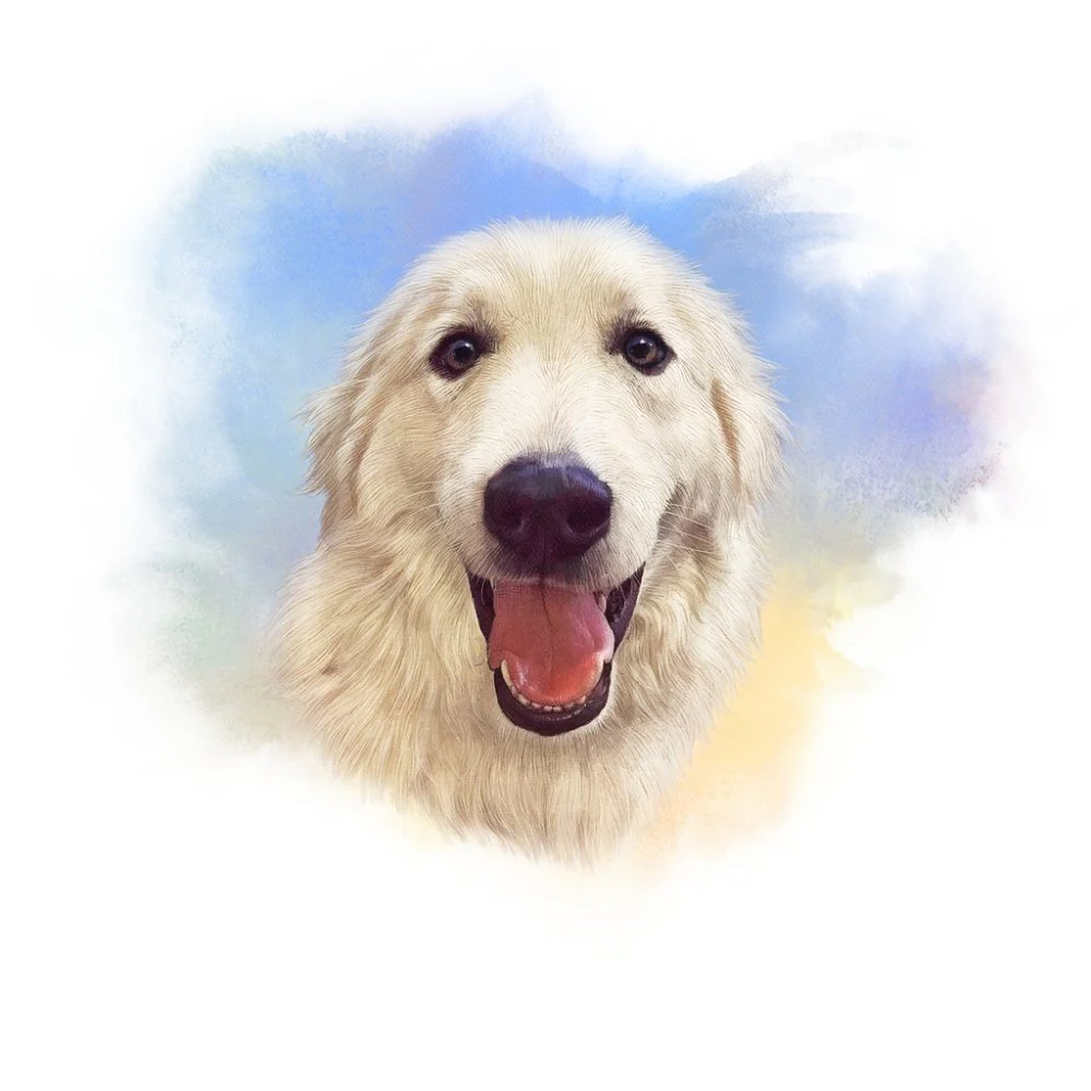 White Labrador Retriever Portrait Fabric Panel