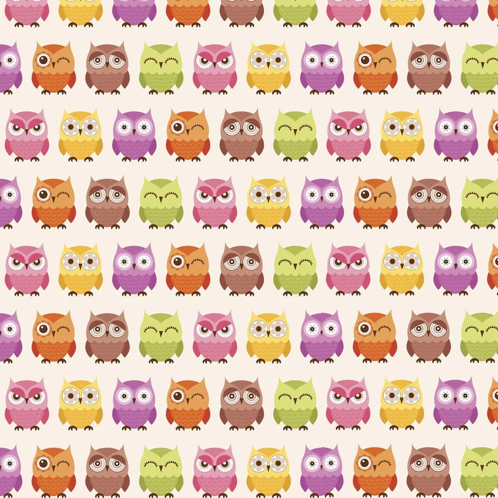 Whooo Are You Fabric - Beige