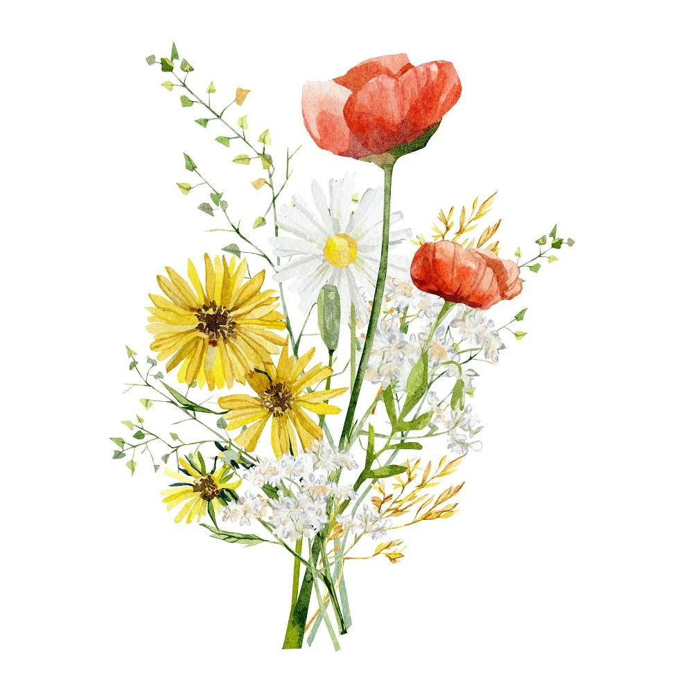 Wild Flower Bouquet #2 Fabric Panel