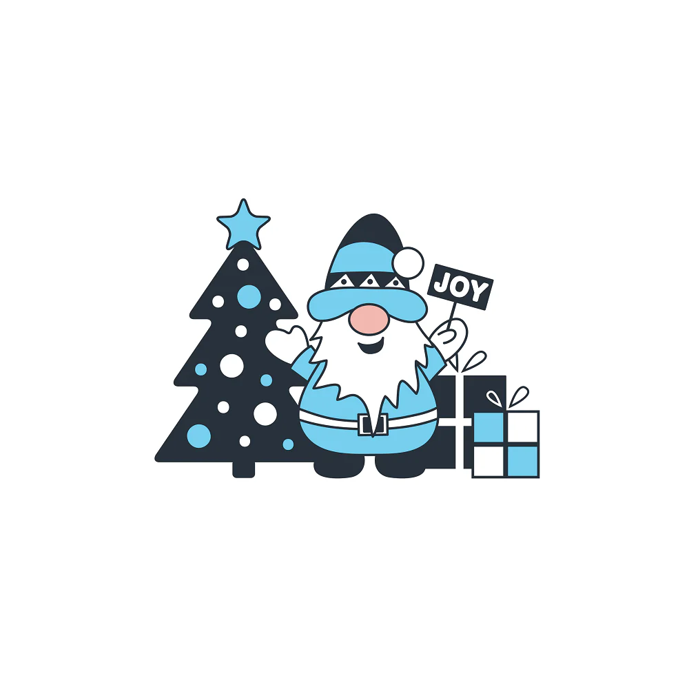 Winter Wonderland Gnome & Present Fabric Panel