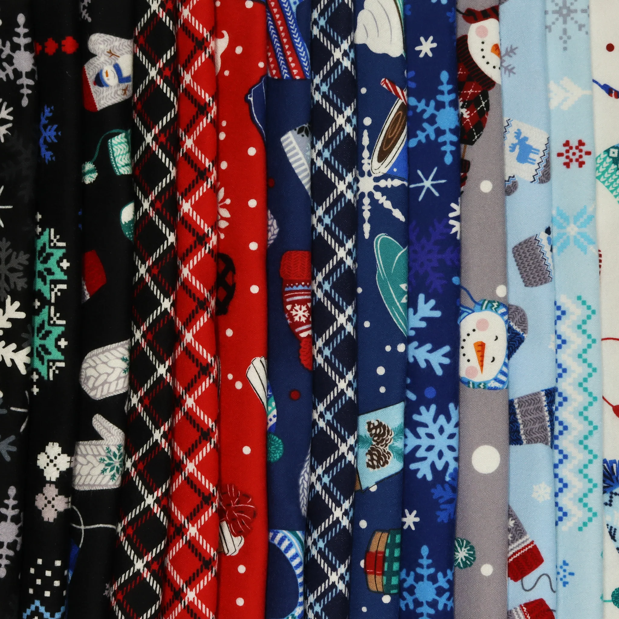Winter Wonders Flannel Fabric Collection - Winter Snowflakes Black - Image 3