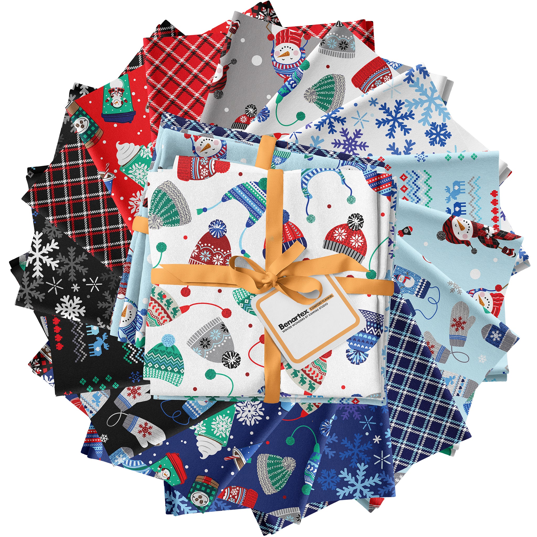 Winter Wonders Flannel Fabric Collection - Winter Snowflakes Black - Image 4