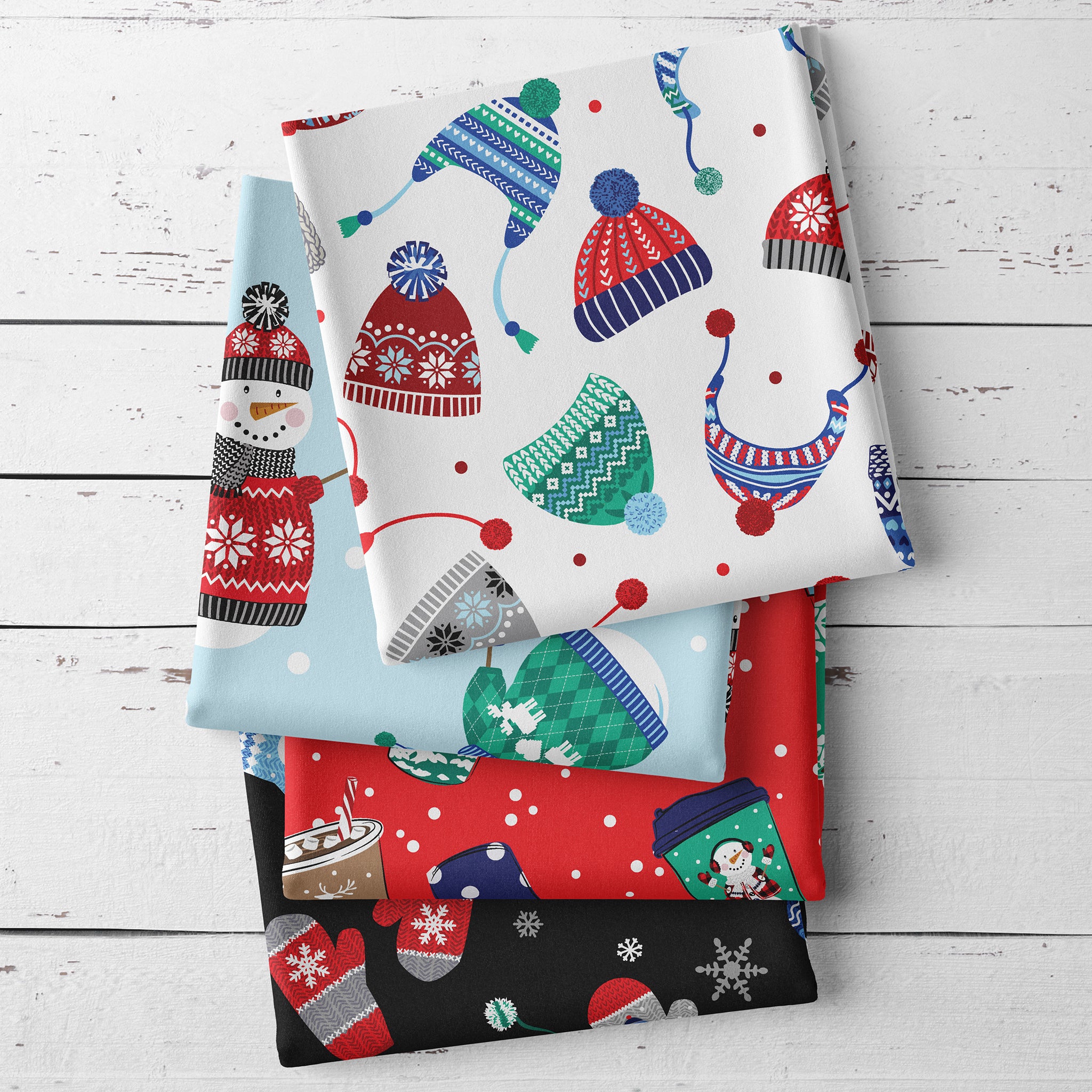 Winter Wonders Flannel Fabric Collection - Winter Snowflakes Black - Image 5
