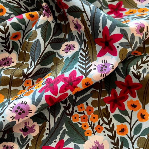 Zebras Fabric Collection - Flower Meadow - Image 3